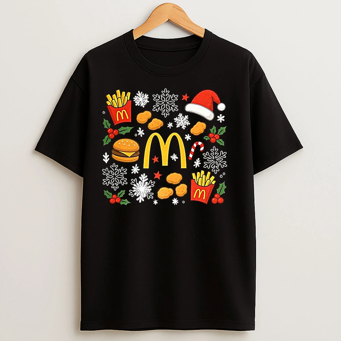 Classic Mcdonalds French Fries Chicken Nuggets And Burgers Christmas T Shirts