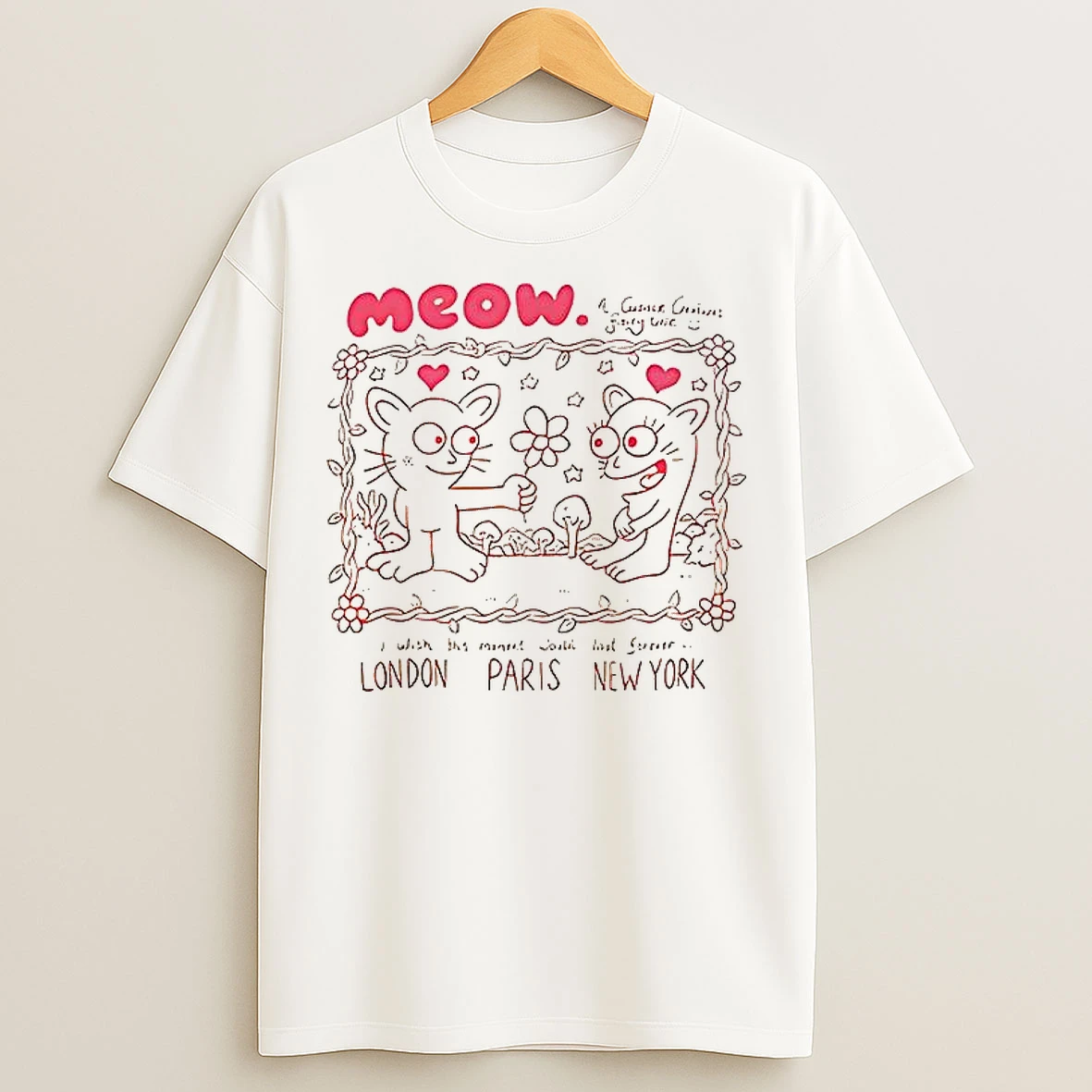 Classic Meow London Paris New York T Shirts