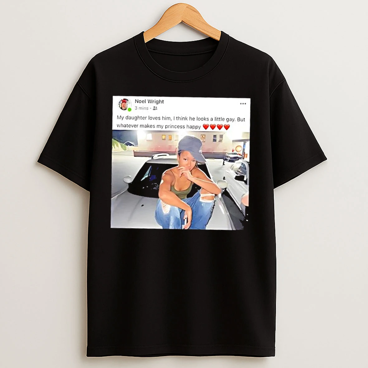 Classic Meretmanon Wearing Noel Wright My Daughter Loves Him T Shirts