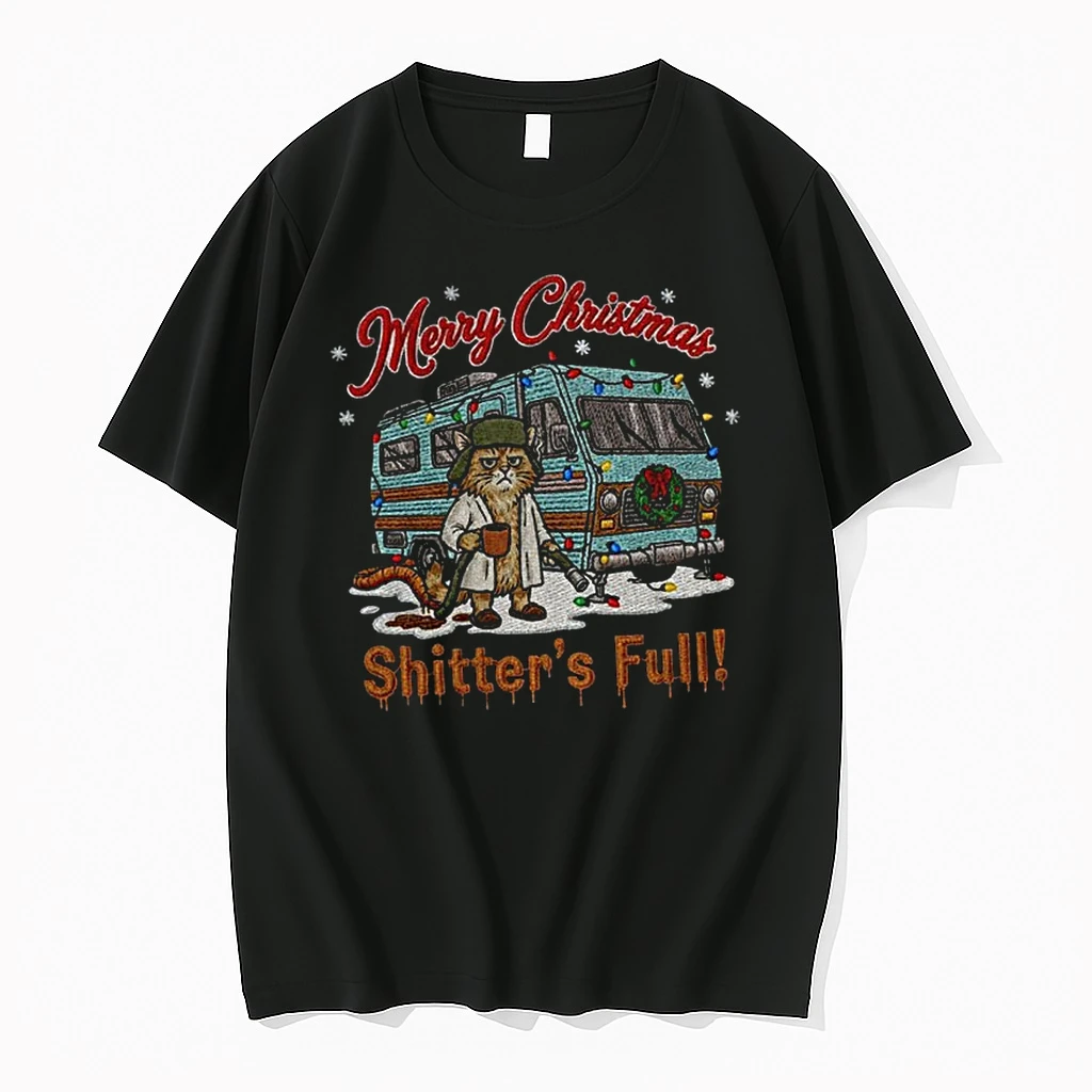 Classic Merry Christmas Shitters Full Cat T Shirts