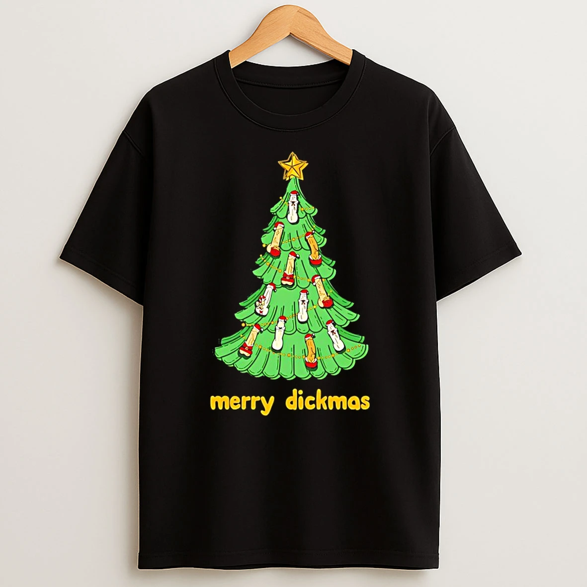 Classic Merry Dickmas Christmas Tree T Shirts