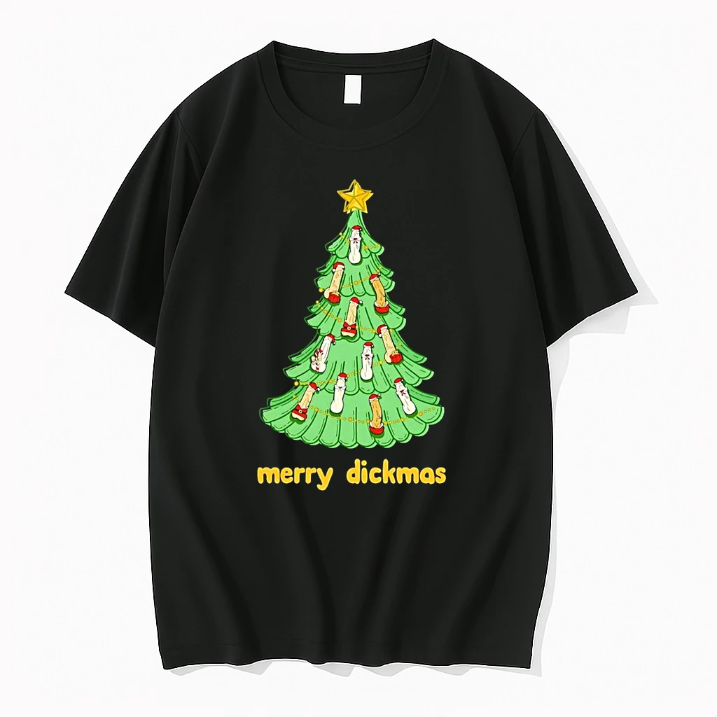 Classic Merry Dickmas Tree Christmas T Shirts