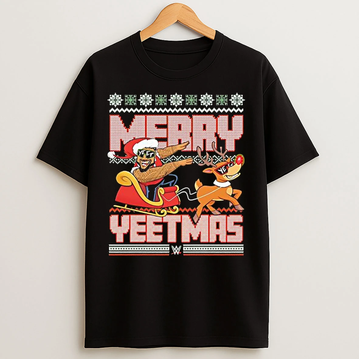 Classic Merry Yeetmas Wwe Wrestler Jey Uso Ugly Christmas T Shirts
