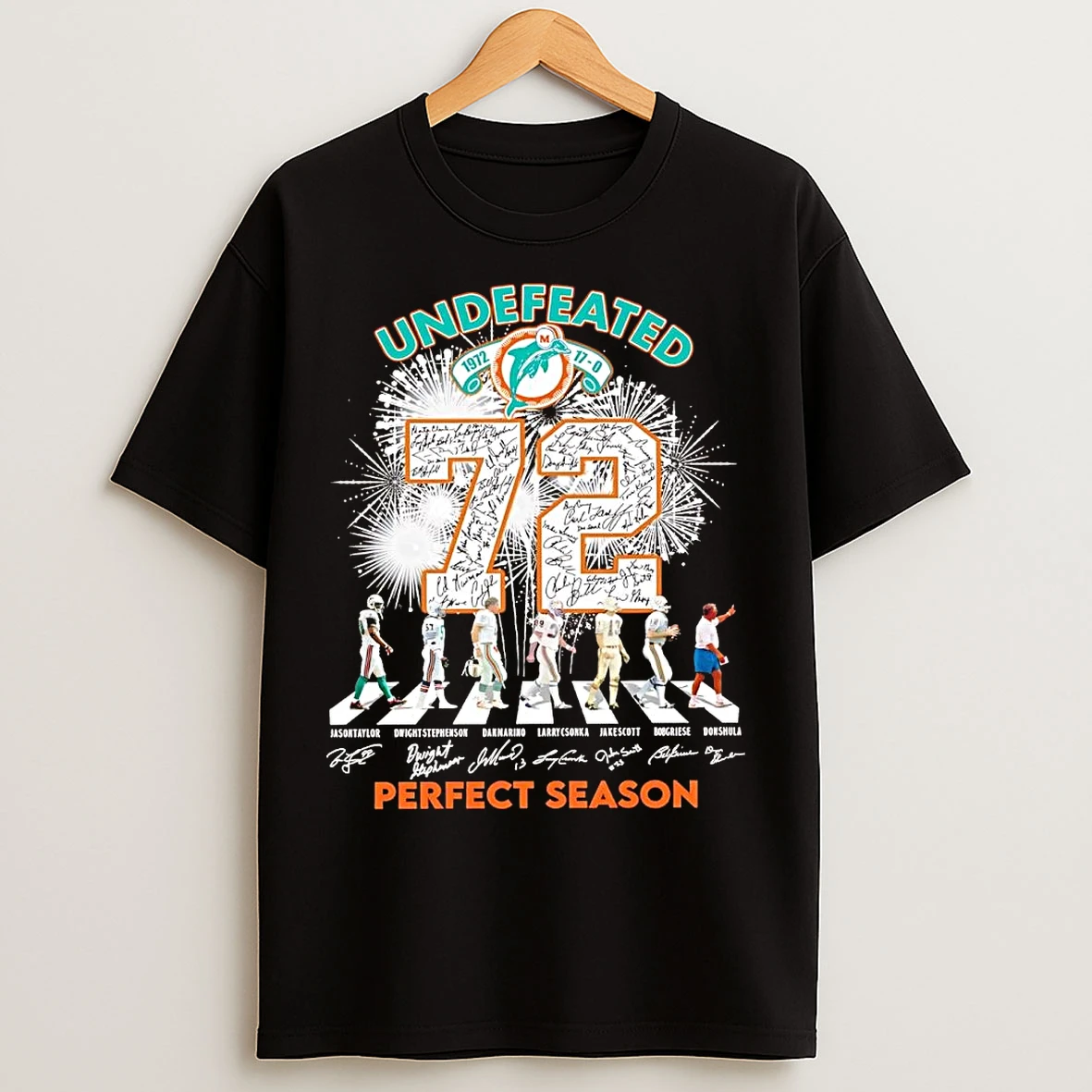 Classic Miami Dolphins 72rd Anniversary Undefeated Perfect Season T Shirts