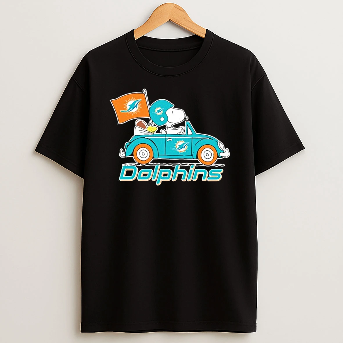 Classic Miami Dolphins Football X Snoopy Drive Car T Shirts