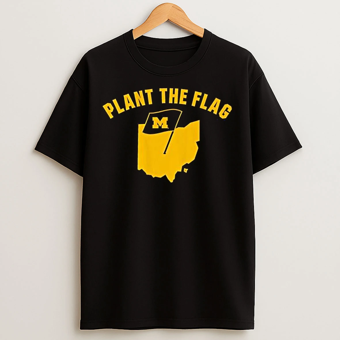 Classic Michigan Football Plant The Flag Logo T Shirts
