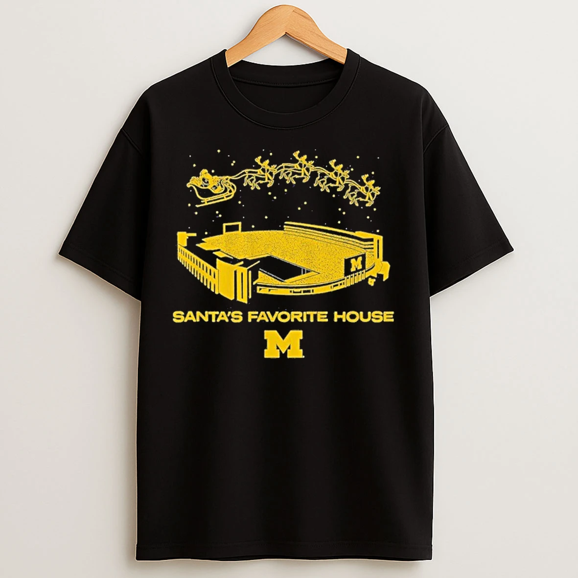 Classic Michigan Football Santas Favorite House T Shirts