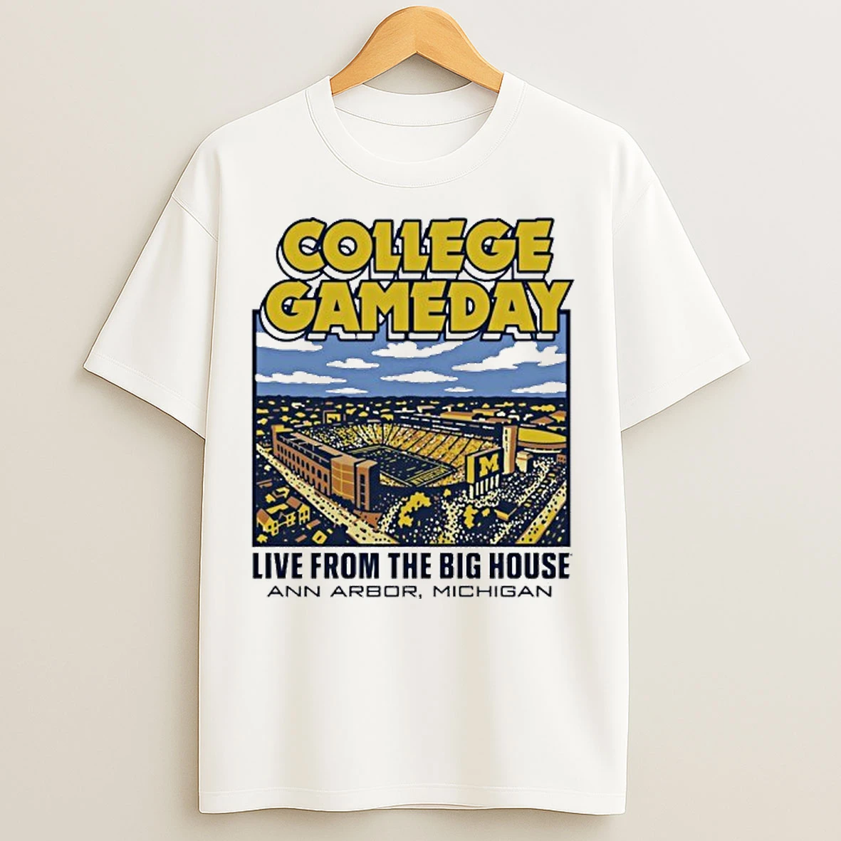 Classic Michigan Wolverines College Gameday 2025 Big House Stadium T Shirts