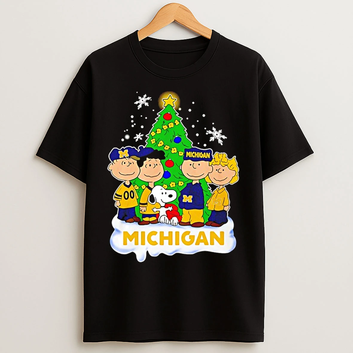 Classic Michigan Wolverines Snoopy And The Peanuts Christmas 2025 T Shirts