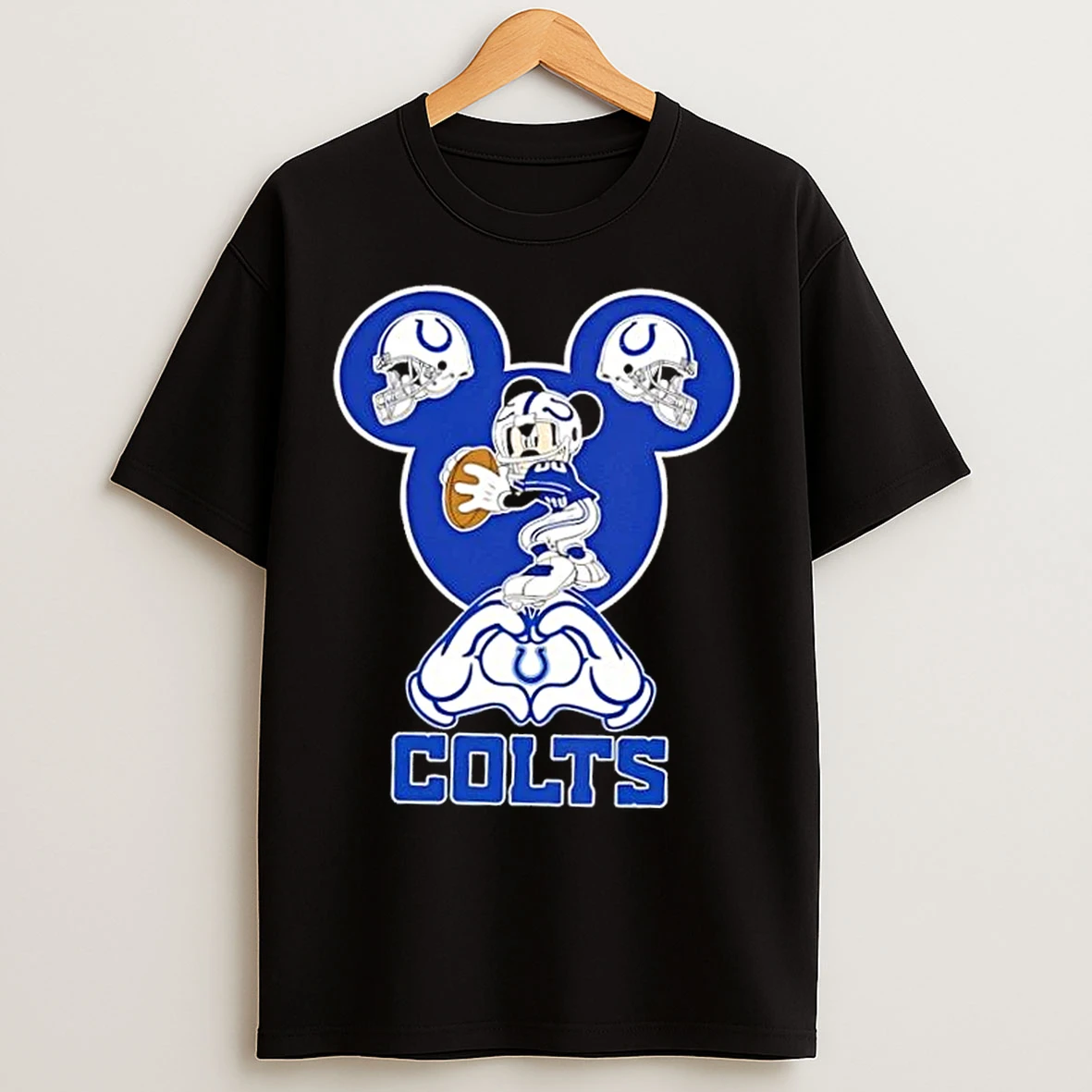 Classic Mickey Hands Heart Love Indianapolis Colts Football T Shirts