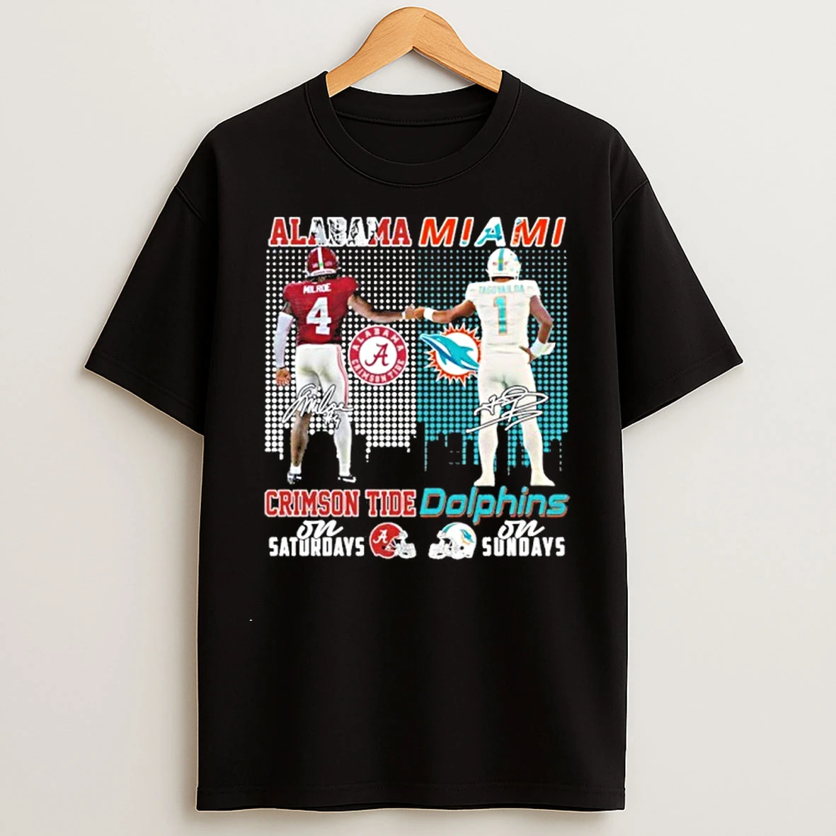 Classic Milroe Alabama On Saturdays And Tagovailoa Dolphins On Sundays T Shirts