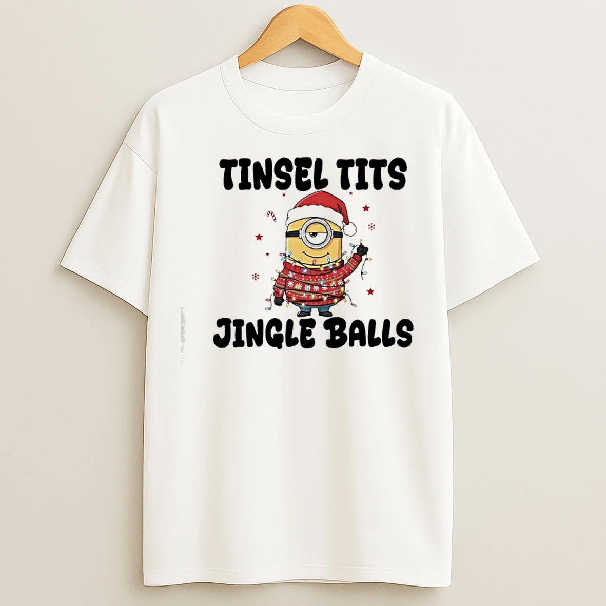 Classic Minion Christmas Lights Tinsel Tits Jingle Balls T Shirts