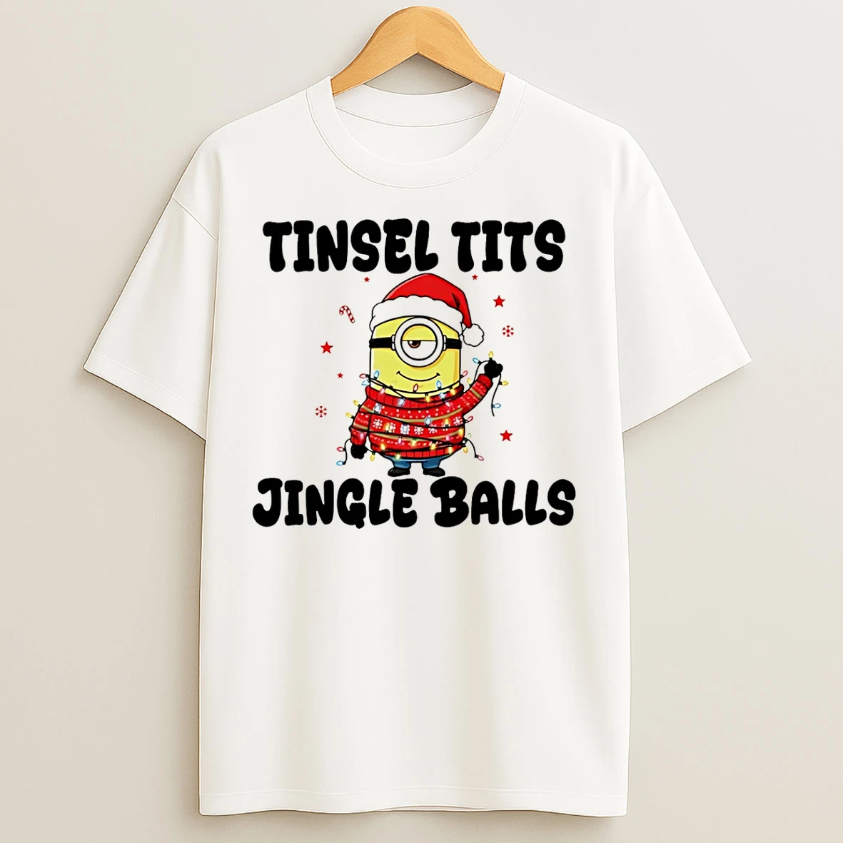 Classic Minion Tinsel Tits Jingle Balls Christmas T Shirts