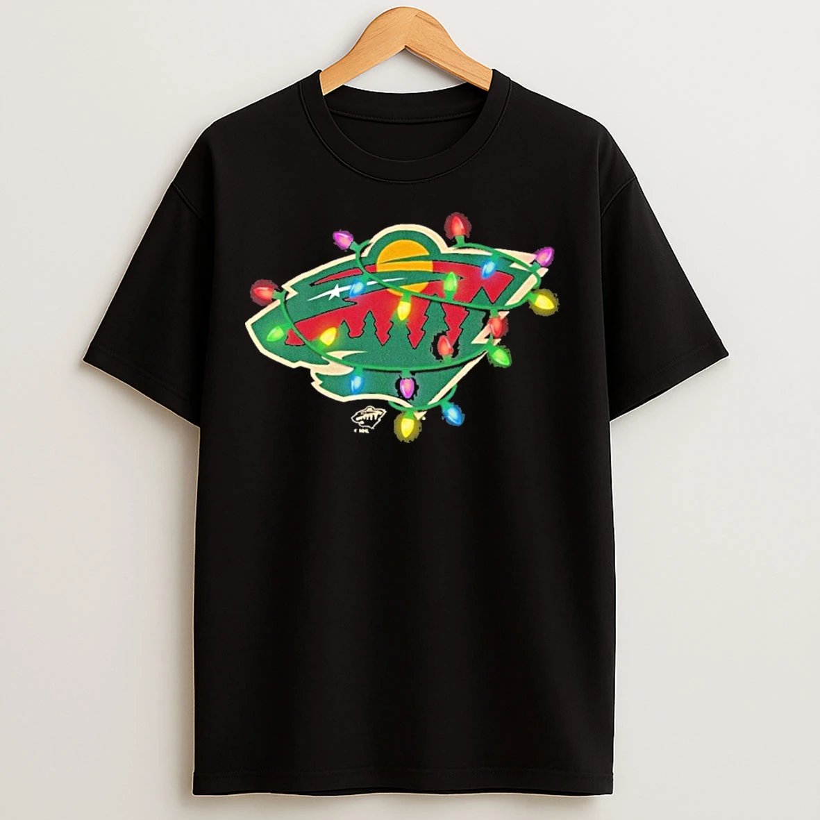 Classic Minnesota Wild Logo Lights Christmas T Shirts