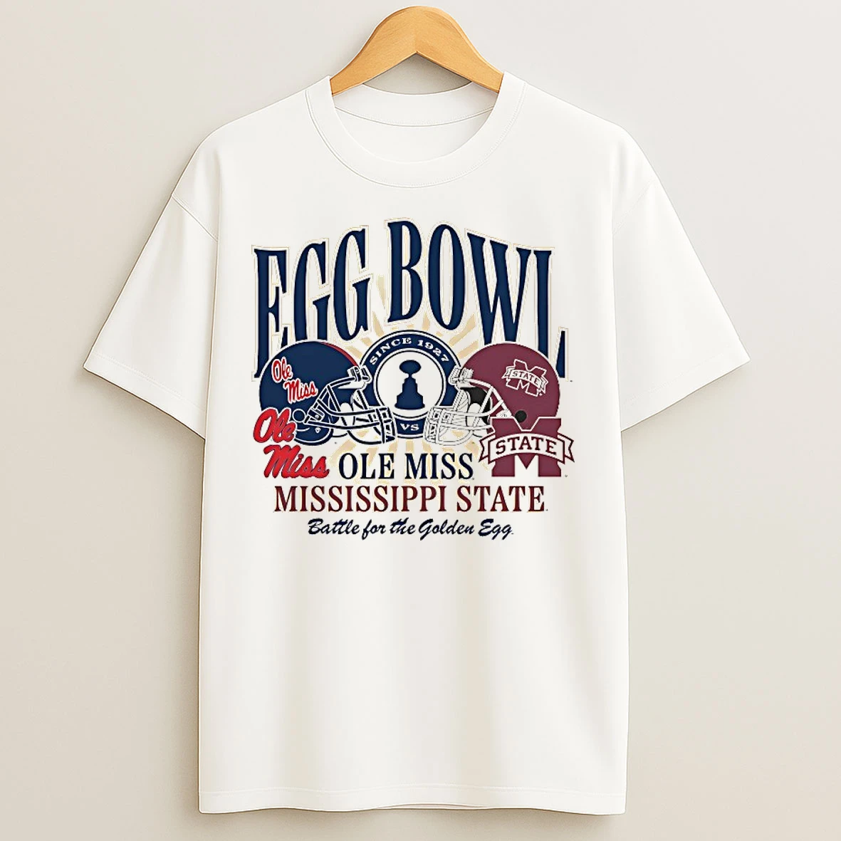 Classic Mississippi State Bulldogs Vs Ole Miss Rebels Egg Bowl Battle For The Golden Egg 2025 T Shirts
