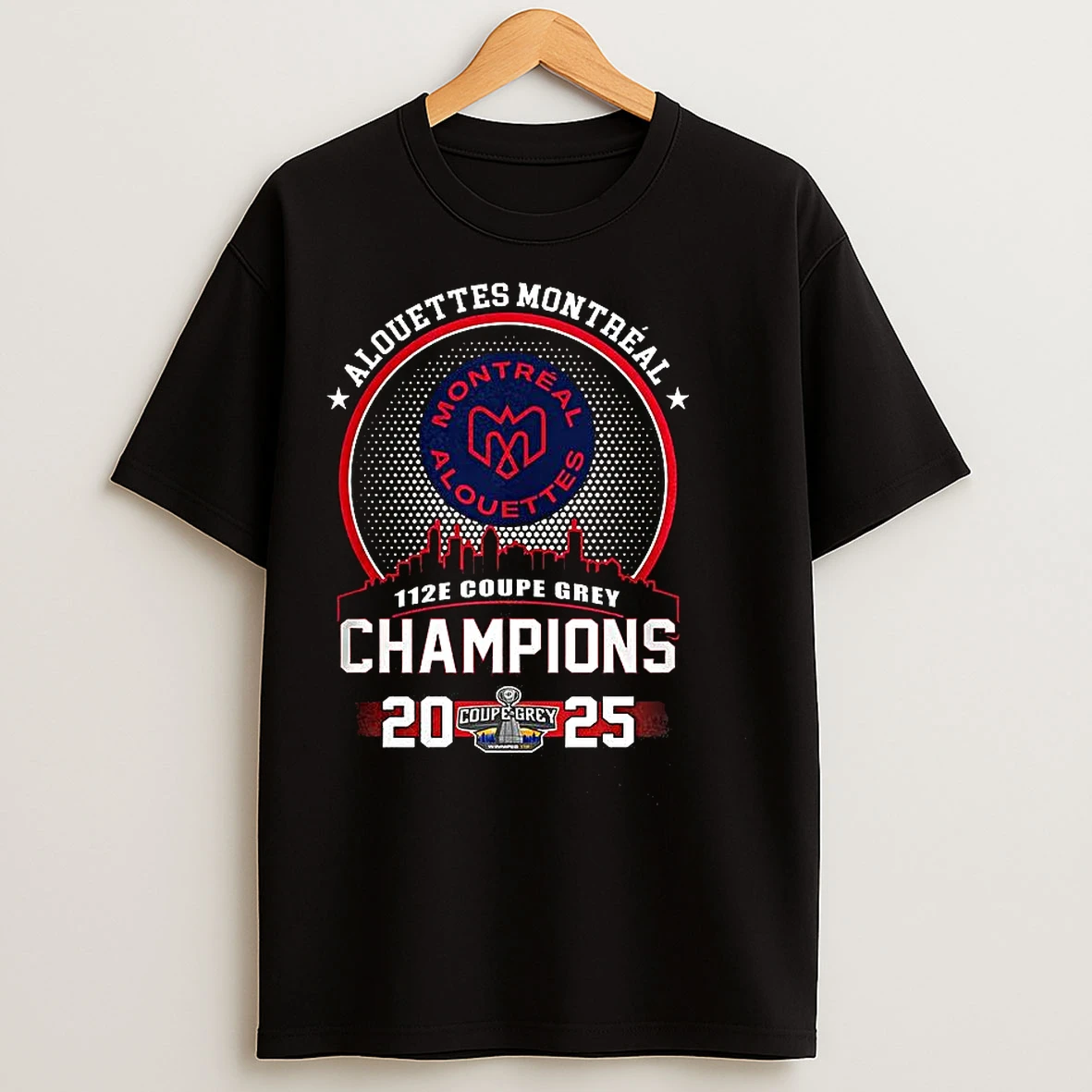 Classic Montreal Alouettes 112e Grey Cup Champions 2025 City Skyline T Shirts