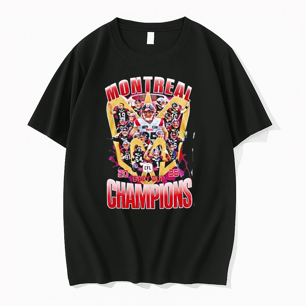 Classic Montreal Alouettes Team 2025 Champions Grey Cup T Shirts