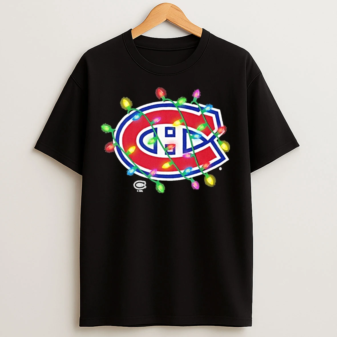 Classic Montreal Canadiens Logo Lights Christmas T Shirts