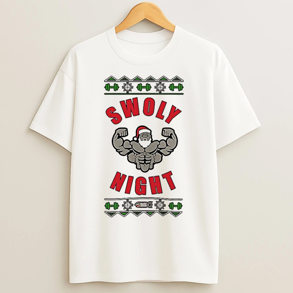 Classic Muscular Santa Claus Swoly Night Ugly Chrismas T Shirts