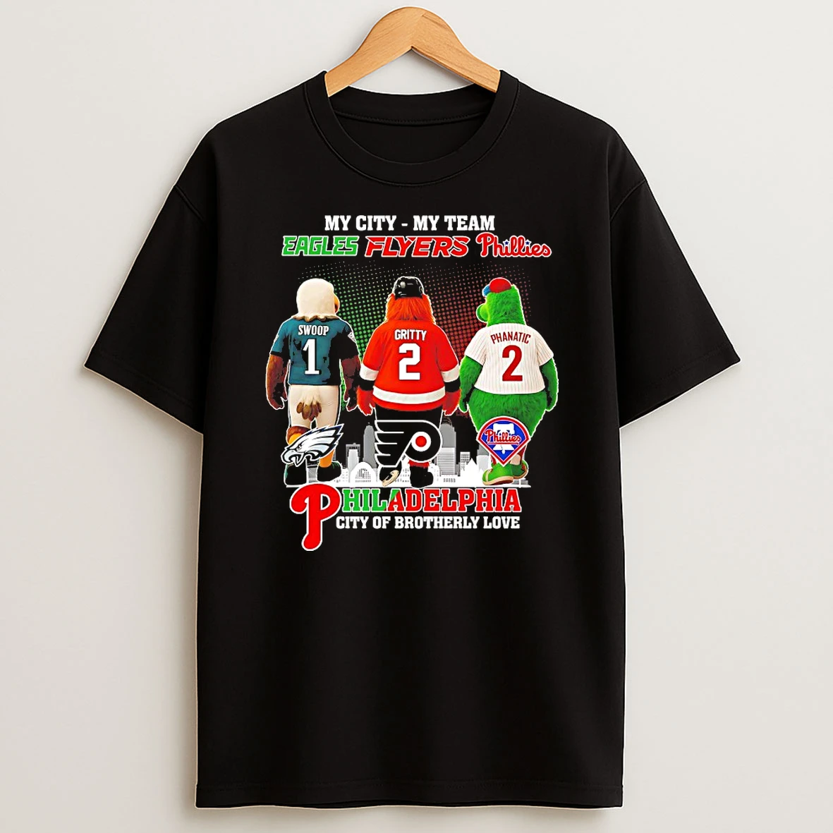 Classic My City My Team Eagles Phillies Phillies Philadelphia City Of Brotherly Love T Shirts