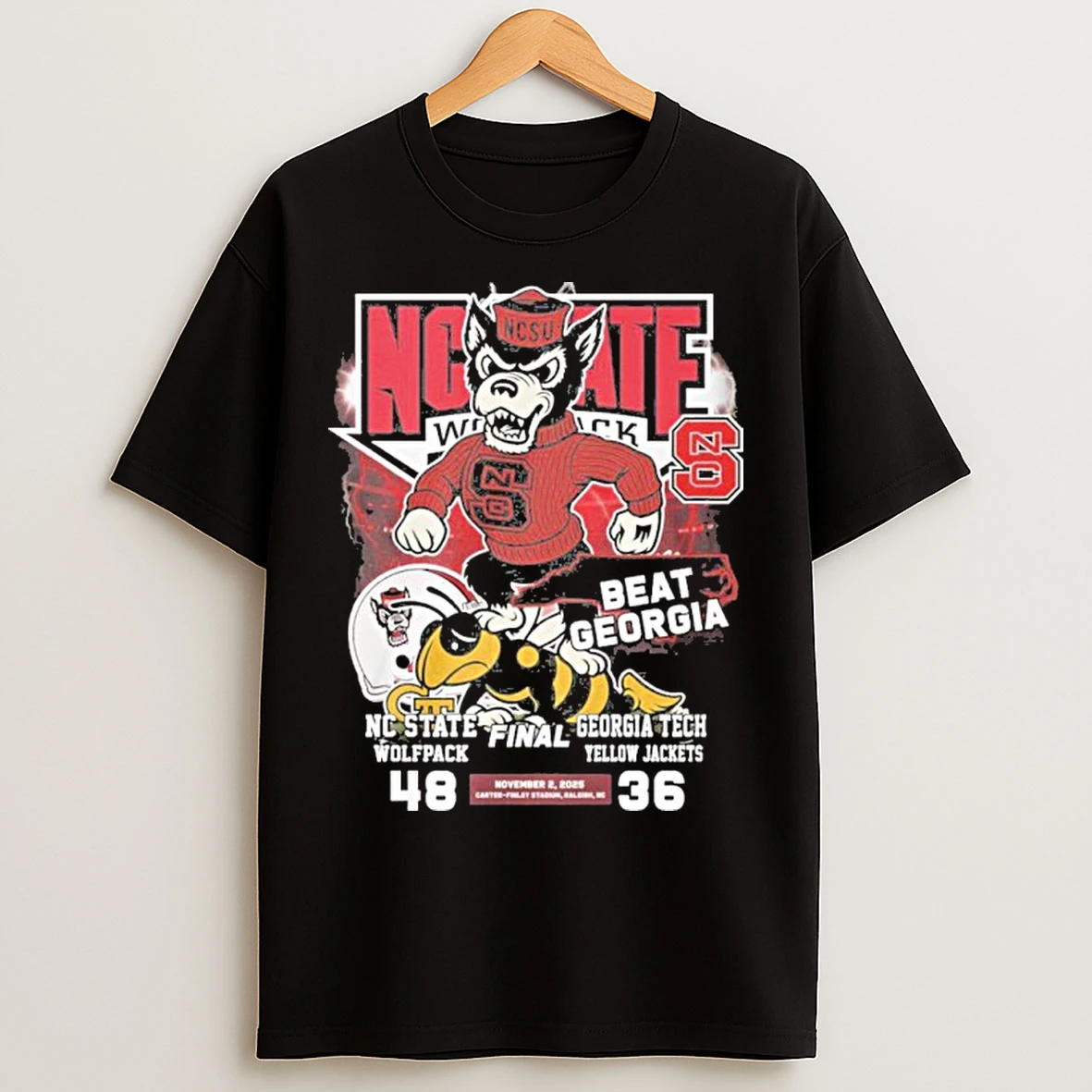 Classic Nc State Wolfpack Mascot Beat Georgia Tech 48 36 Finals 2025 T Shirts