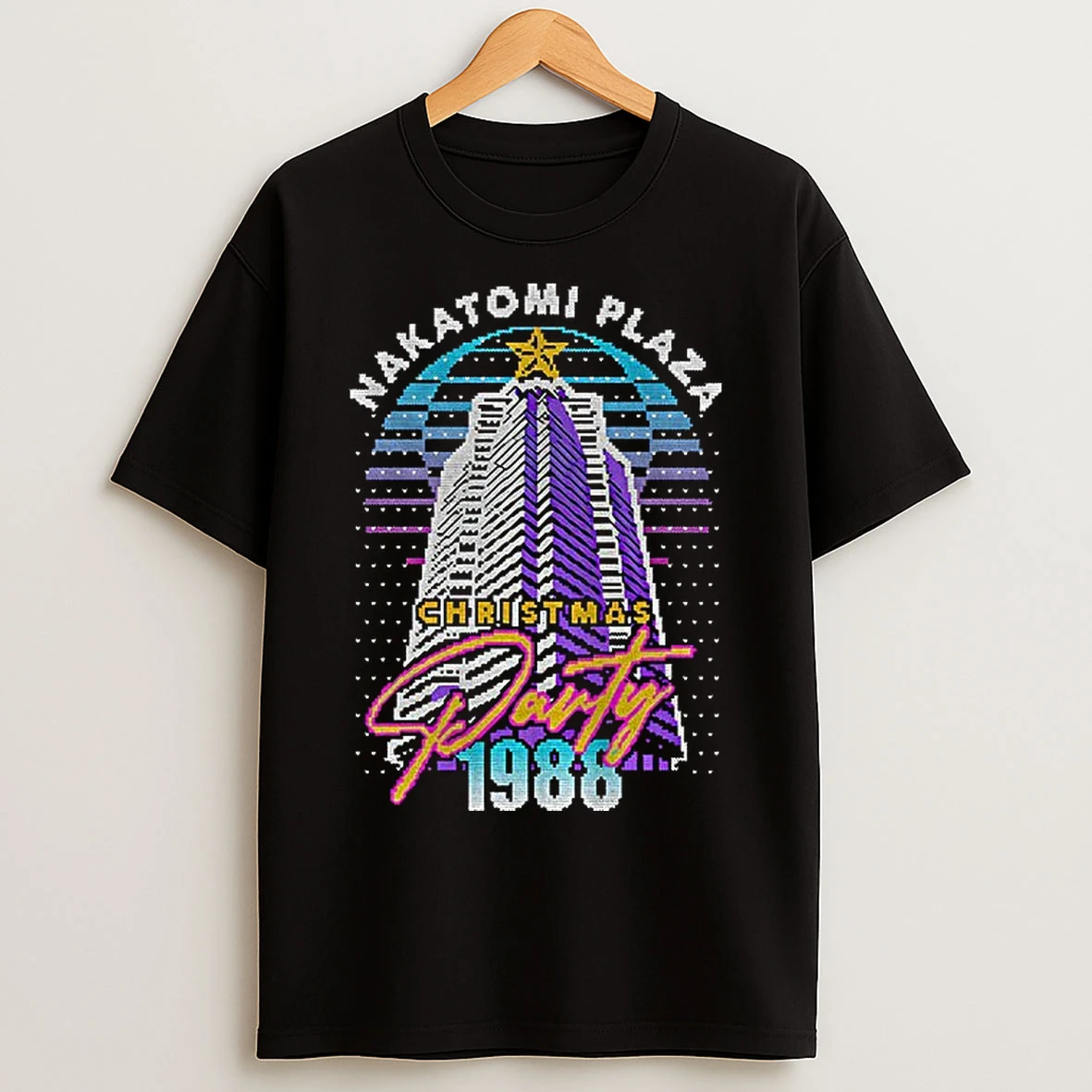 Classic Nakatomi Plaza Party 1988 Christmas Xmas Funny 80s Die Movie T Shirts