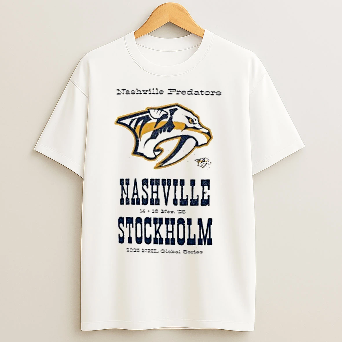 Classic Nashville Predators 2025 Nhl Global Series Hometown To Stockholm T Shirts