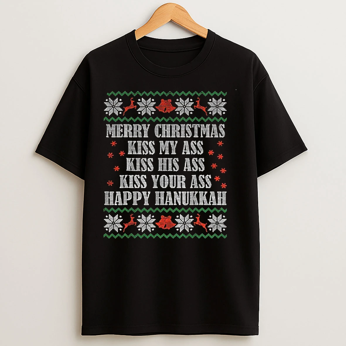 Classic National Lampoon Happy Hanukkah Merry Christmas Kiss My Ass T Shirts