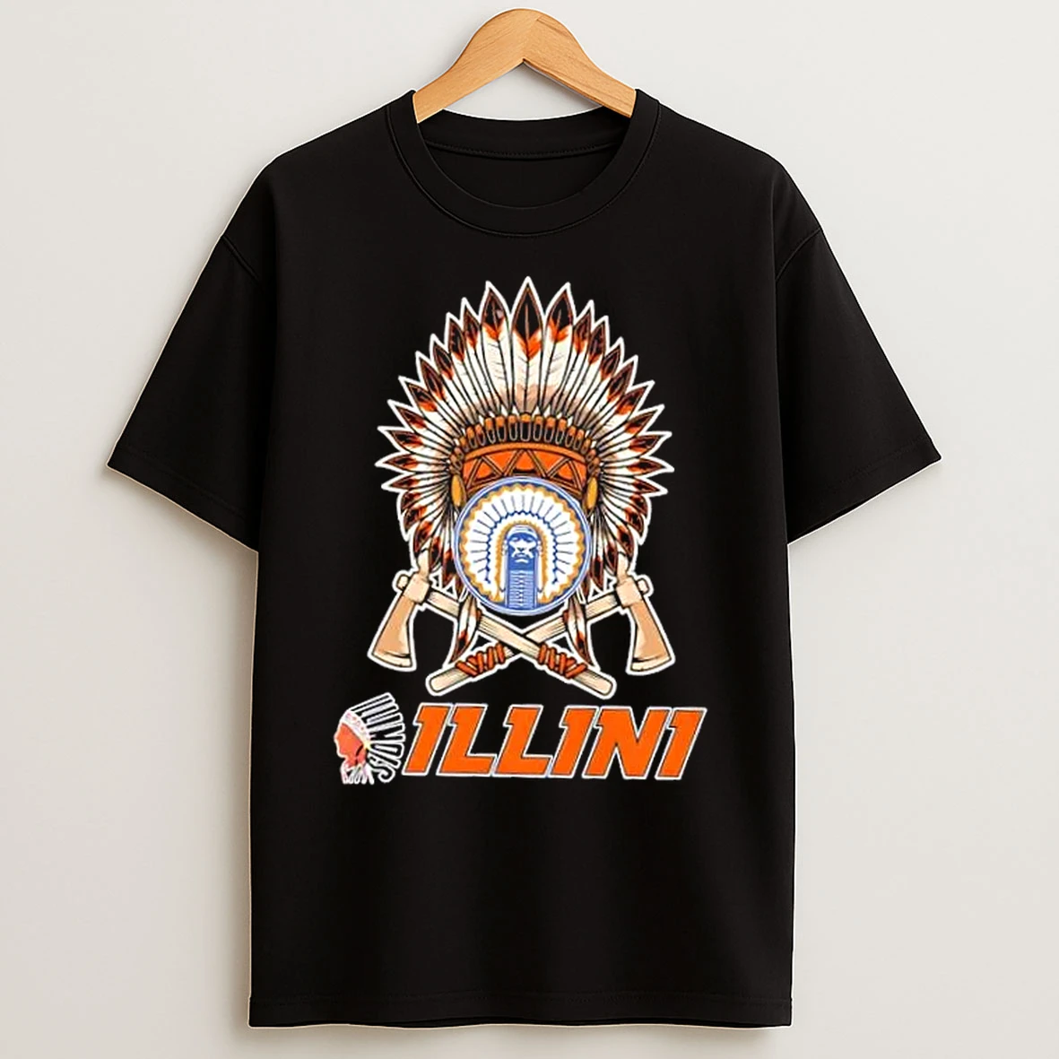 Classic Native American X Illinois Fighting Illini Graphic T Shirts