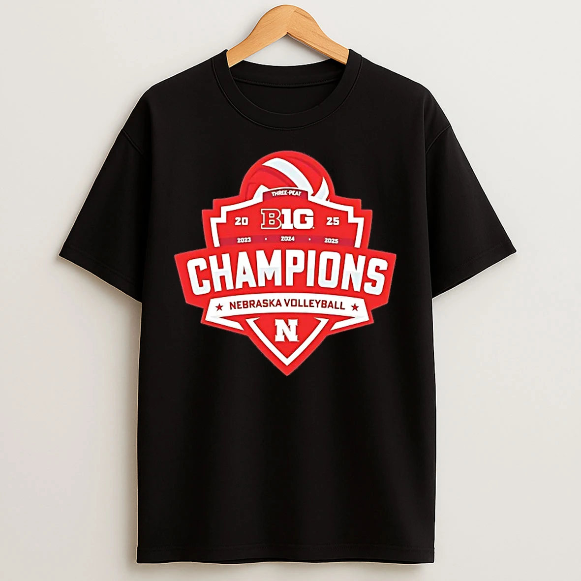 Classic Nebraska Cornhuskers 2025 Big Ten Volleyball Champions T Shirts