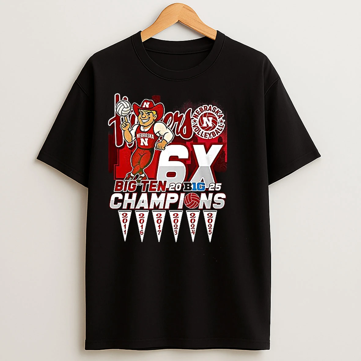 Classic Nebraska Volleyball Big Ten Champions 2025 T Shirts