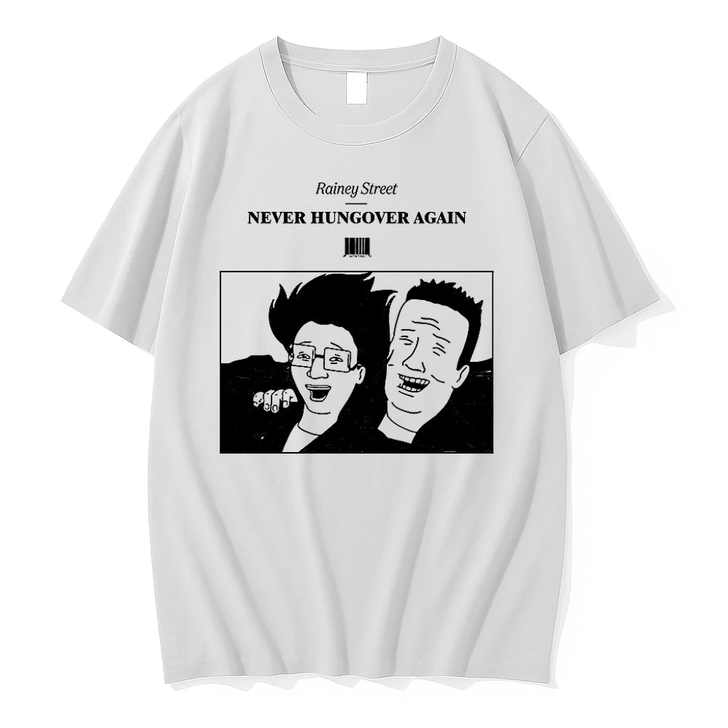 Classic Never Hungover Again Rainey Street Cartoon Barcode T Shirts
