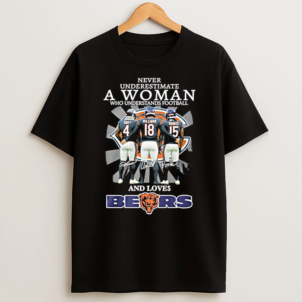Classic Never Underestimate A Woman Who Understands Football And Loves Chicago Bears Players T Shirts