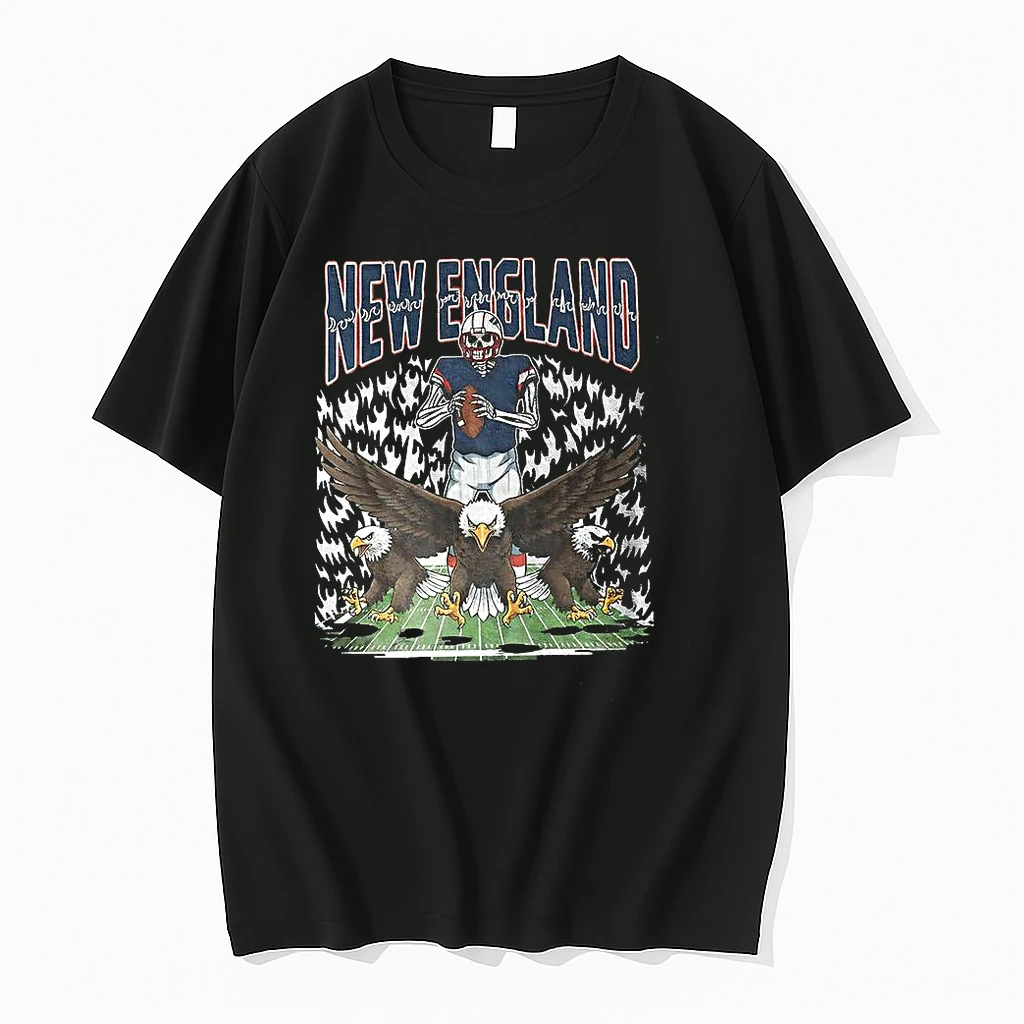 Classic New England Patriots Football Skeleton Eagles Retro T Shirts