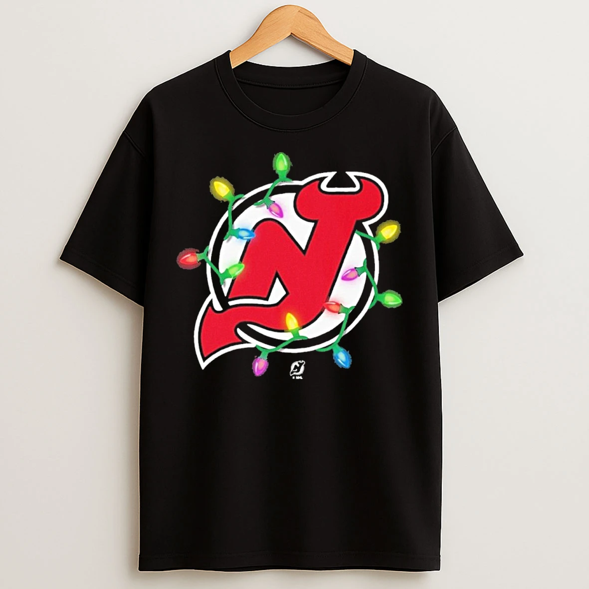 Classic New Jersey Devils Logo Lights Christmas T Shirts