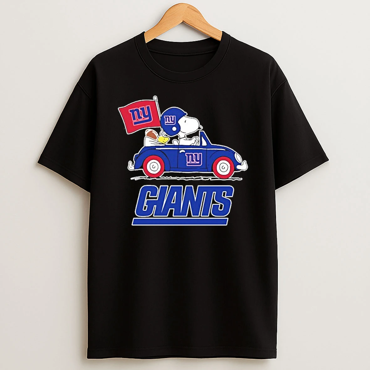 Classic New York Giants Football X Snoopy Drive Car T Shirts