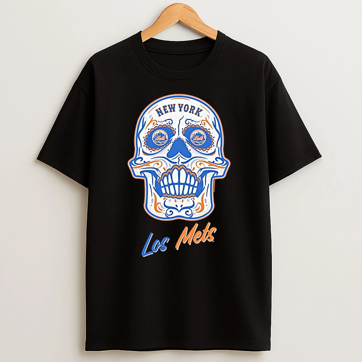 Classic New York Mets Sugar Skull Boxy T Shirts