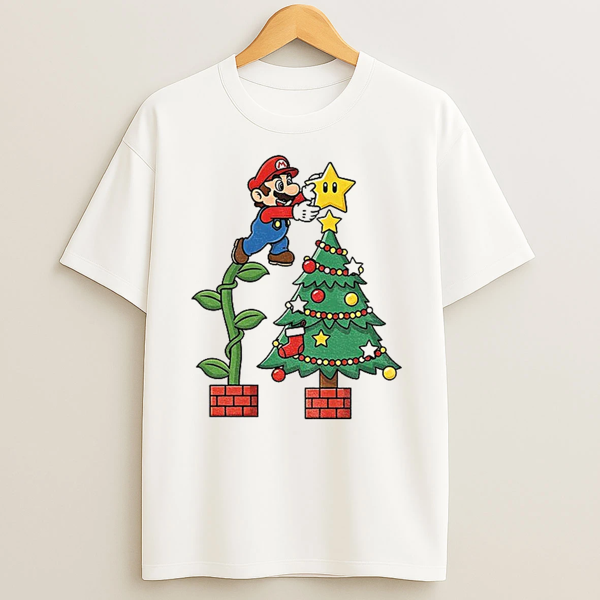 Classic Nintendo Mario Bros Holiday Super Mario Christmas T Shirts