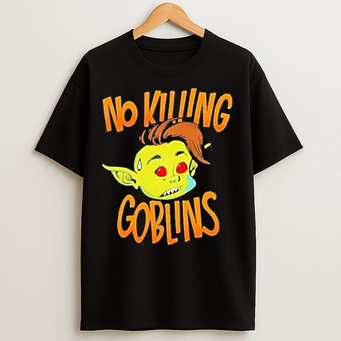 Classic No Killing Goblins Denim Head T Shirts