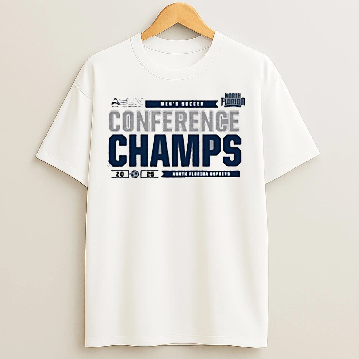 Classic North Florida Ospreys 2025 Asun Mens Soccer Champions T Shirts