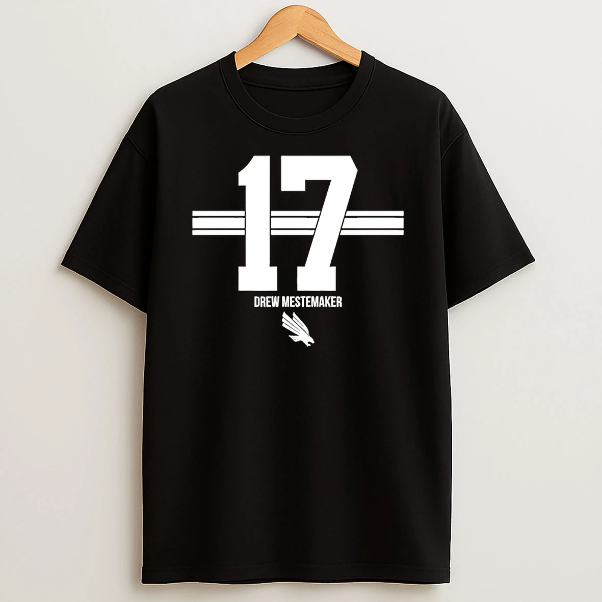 Classic North Texas Football Drew Mestemaker 17 Stripe T Shirts