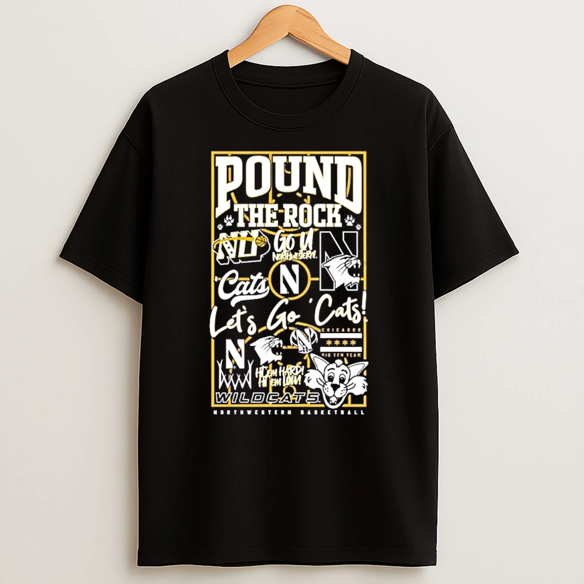 Classic Northwestern Football Pound The Rock Lets Go Cats T Shirts