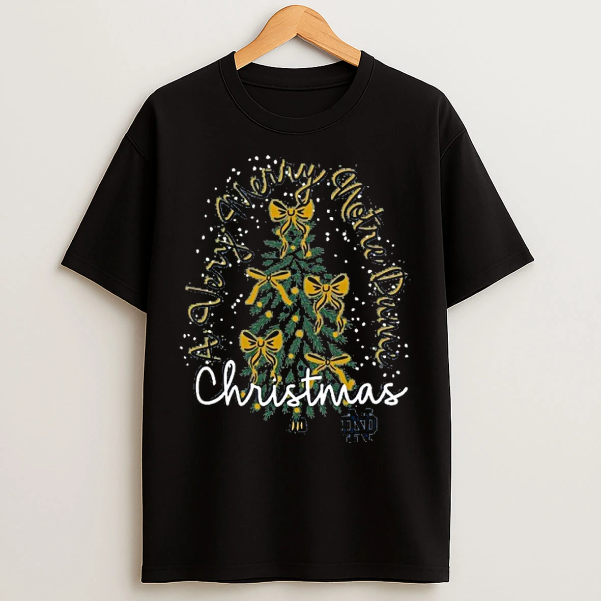 Classic Notre Dame Fighting Irish Christmas Tree Holiday T Shirts