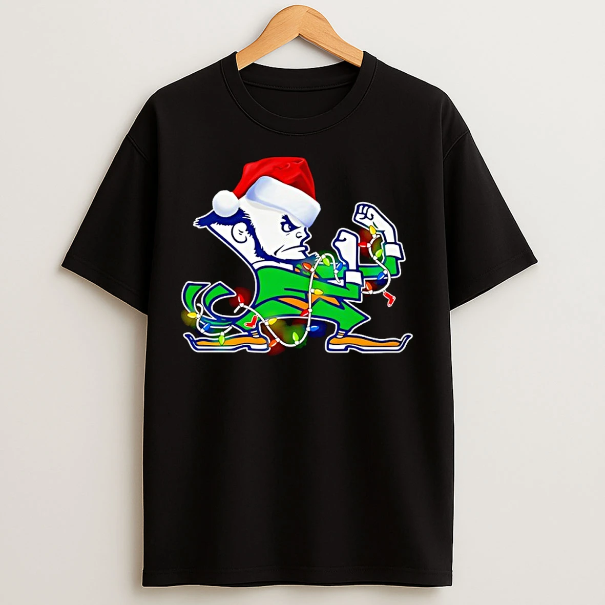 Classic Notre Dames Fighting Irish Lights Santa Hat Christmas T Shirts