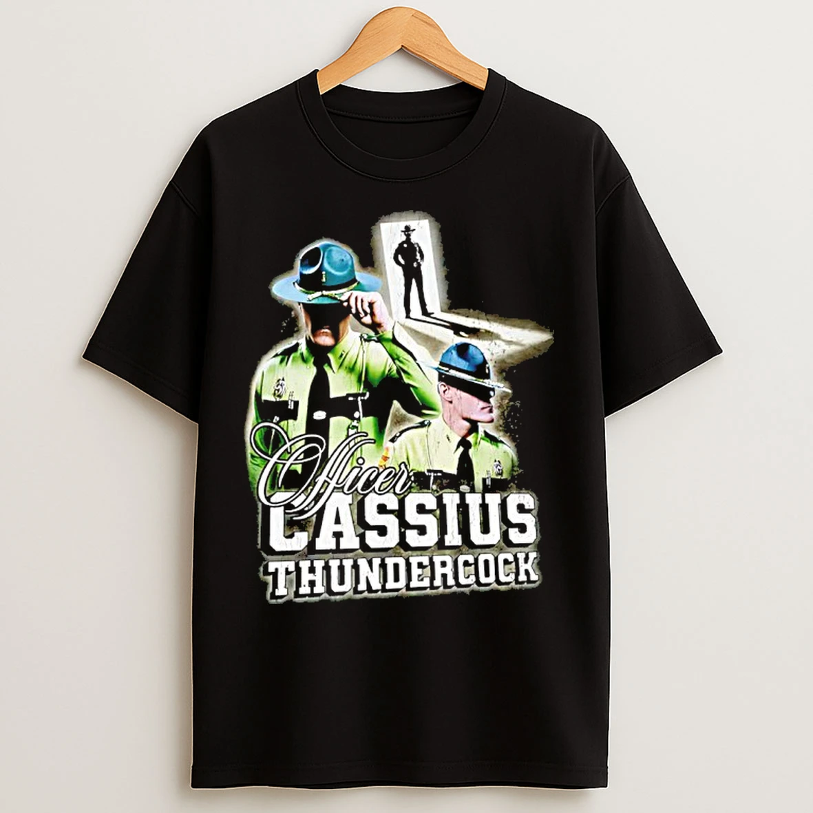 Classic Officer Cassius Thundercock Ice Graphic T Shirts