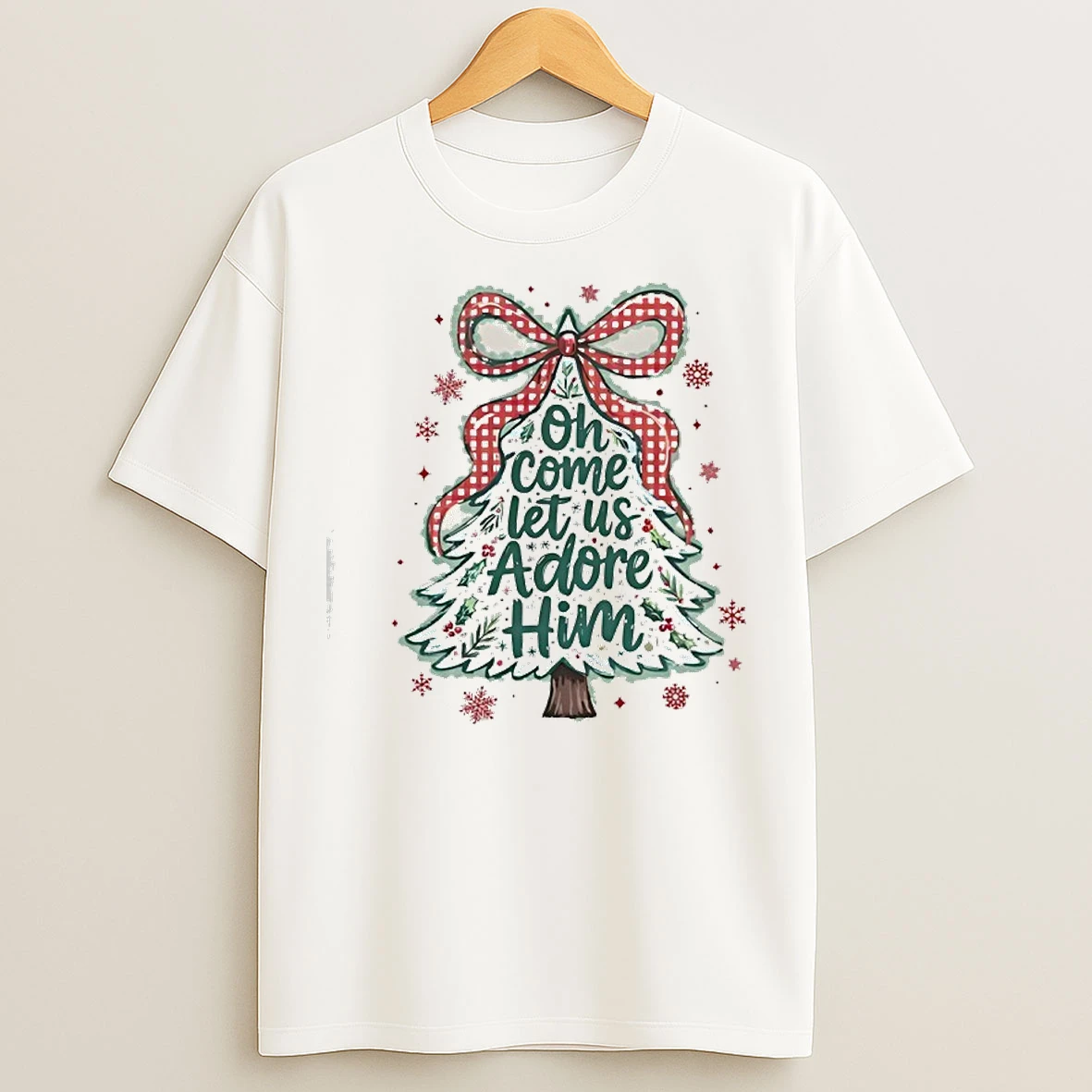 Classic Oh Come Let Us Adore Him Christmas T Shirts