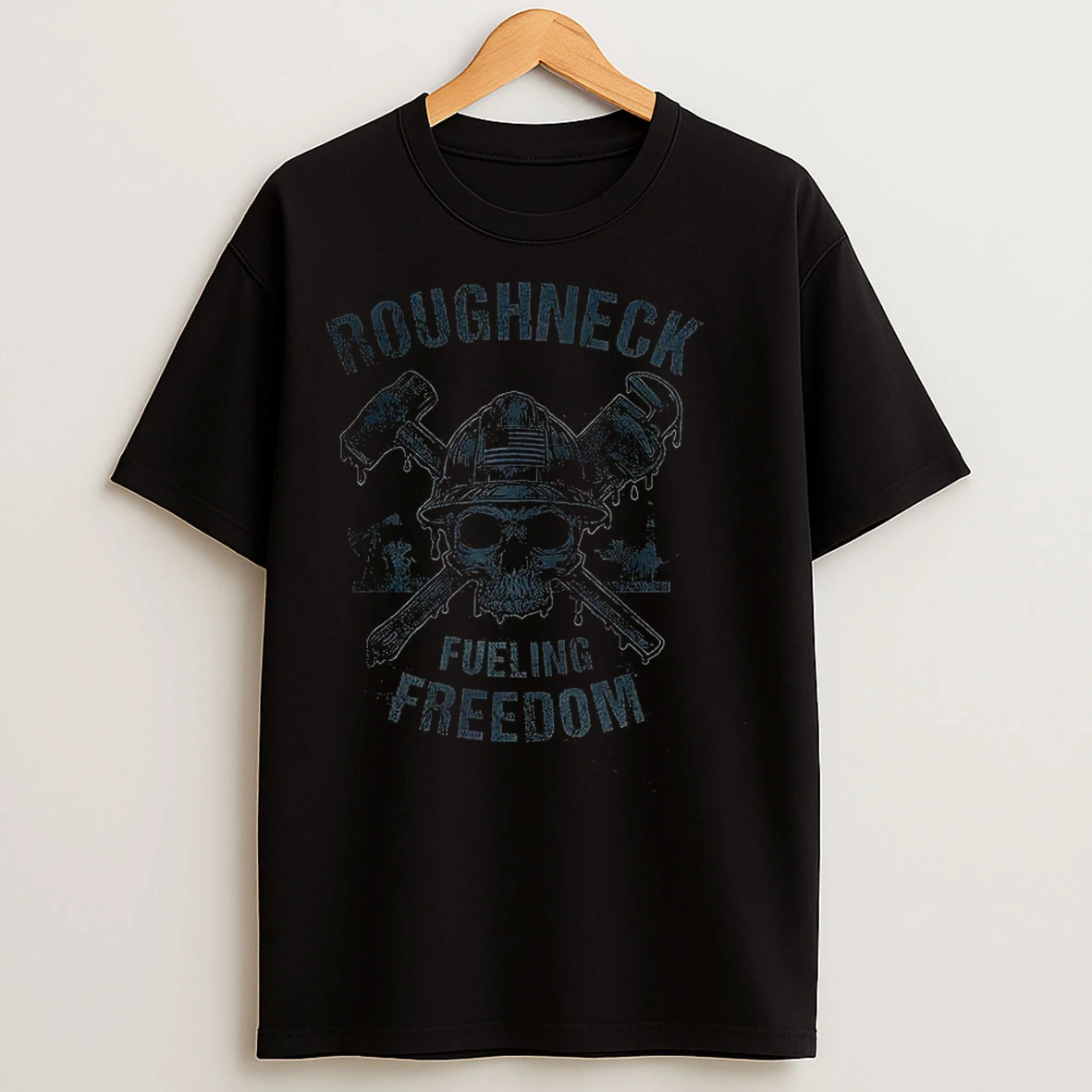 Classic Oil Rig Americana Roughneck Fueling Freedom T Shirts