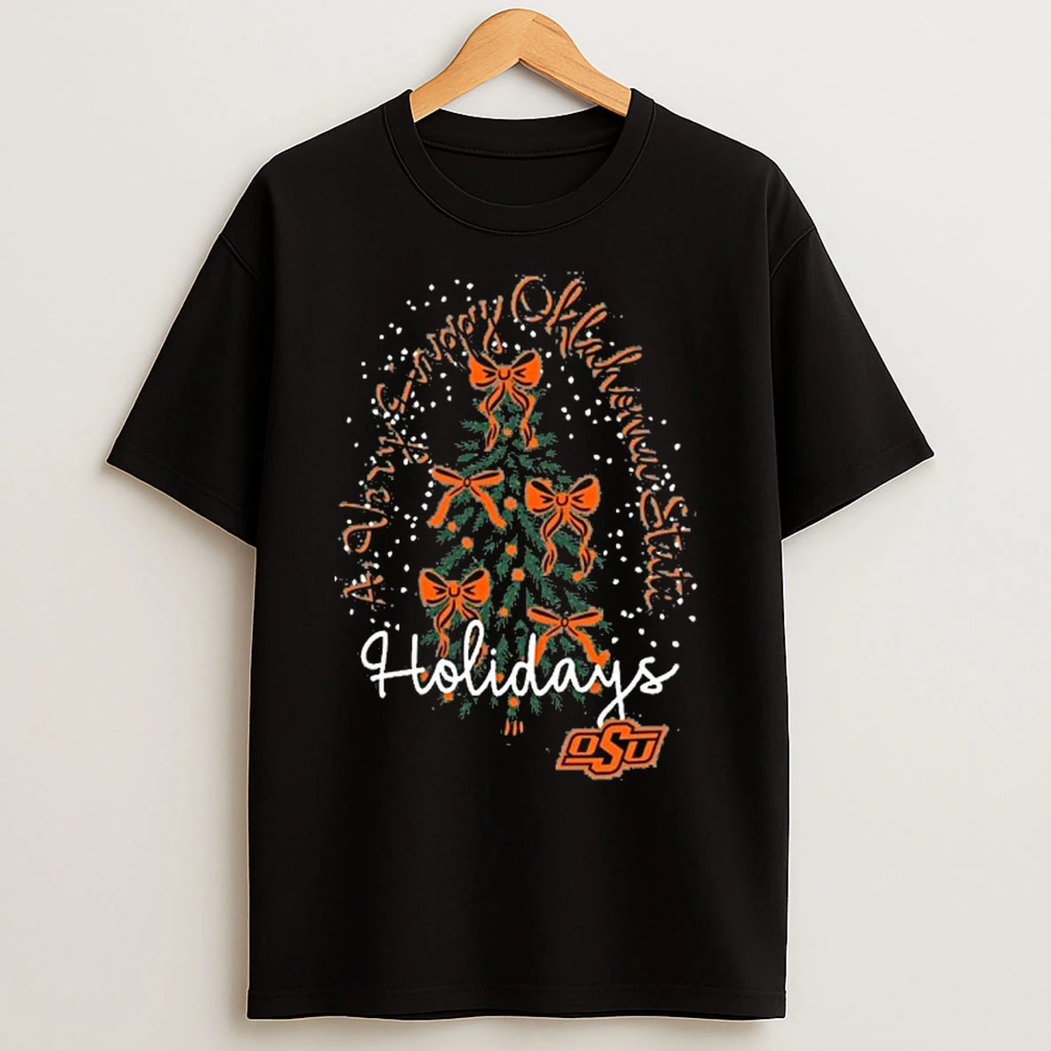 Classic Oklahoma State Cowboys Christmas Tree Holiday T Shirts