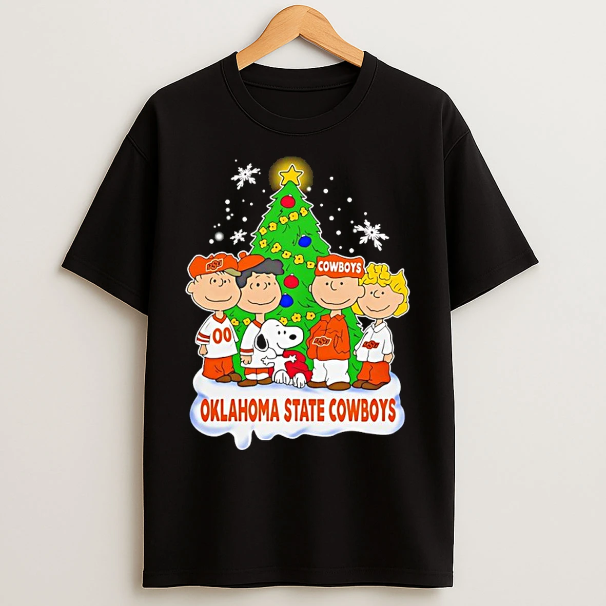 Classic Oklahoma State Cowboys Snoopy And The Peanuts Christmas 2025 T Shirts