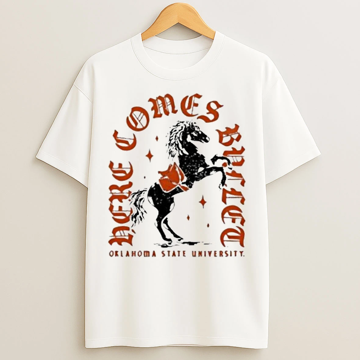 Classic Oklahoma State University Here Comes Bullet Horse T Shirts